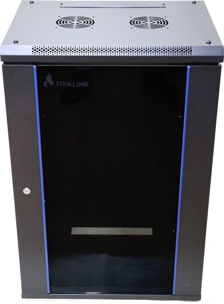 Extralink 18U 600x600 černá, racková, nástěnná skříň Obrázek produktu