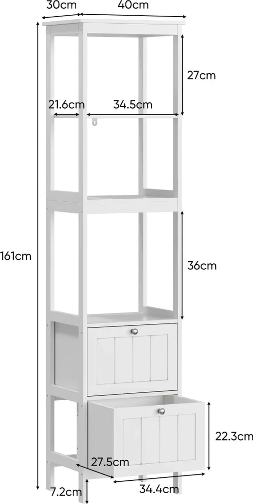 Dites adieu au désordre avec cette armoire haute 160 cm robuste et chic - 2