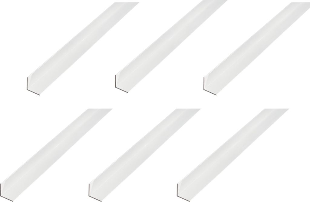 Alberts 6 x Winkelprofil, Aluminium, silberfarbig eloxiert, 25 x 25 x 1,5 mm, Länge 2 m
