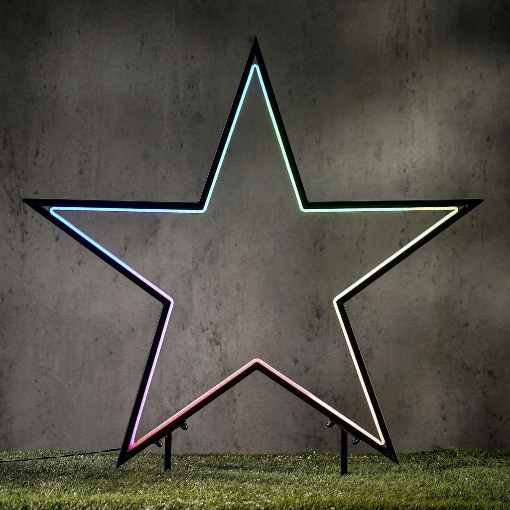 LED Gartenstecker Stern schwarz 90x102cm Produktbild 