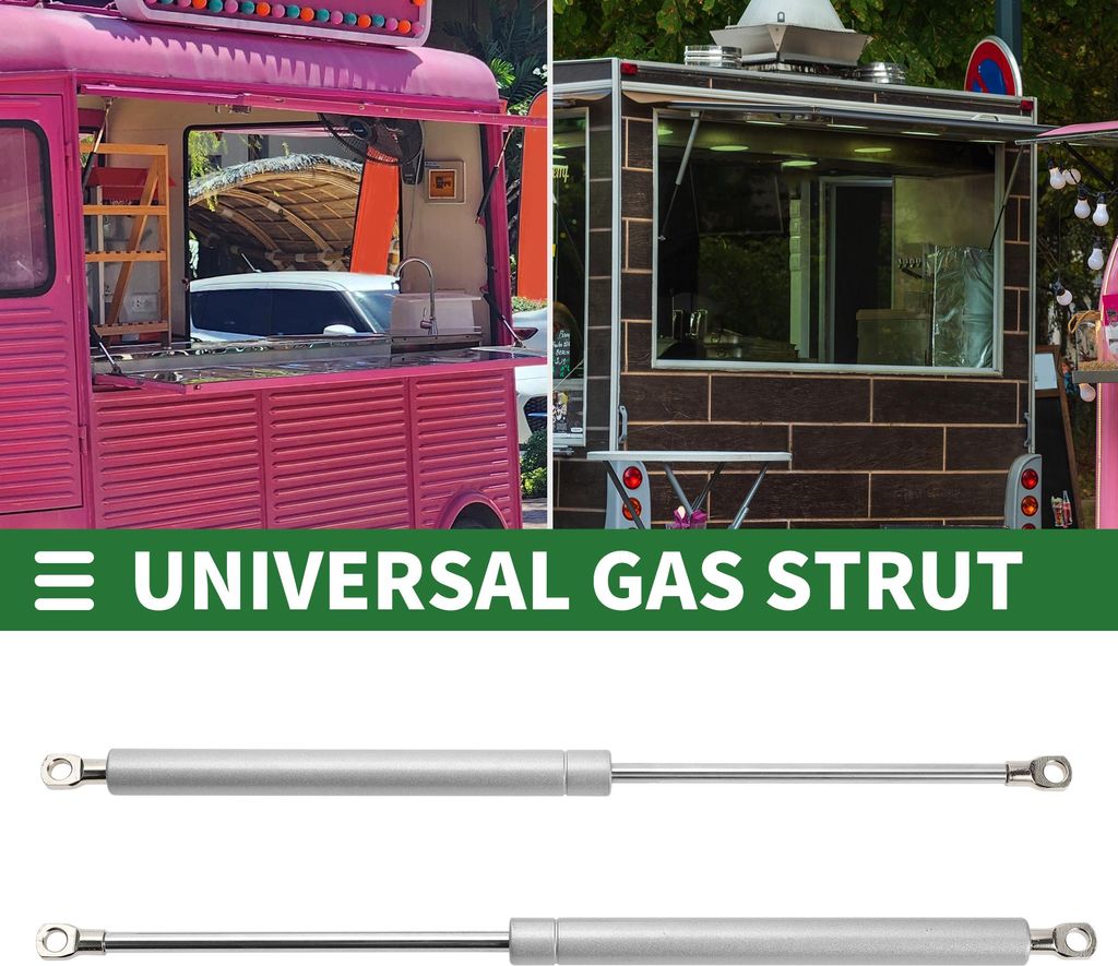 Universelle Auto-Deckel-Werkzeugkasten-Abdeckung Hubstützen Stoßdämpfer 15 Zoll/380 mm 70 Pfund/310N/31 kg Silberfarben 2 Stück