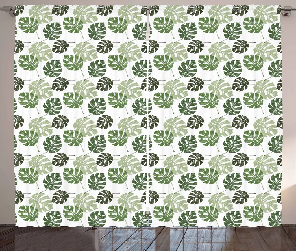 Tenda Lavabile Monstera 280x175 cm | Decorazione Giungla per Casa