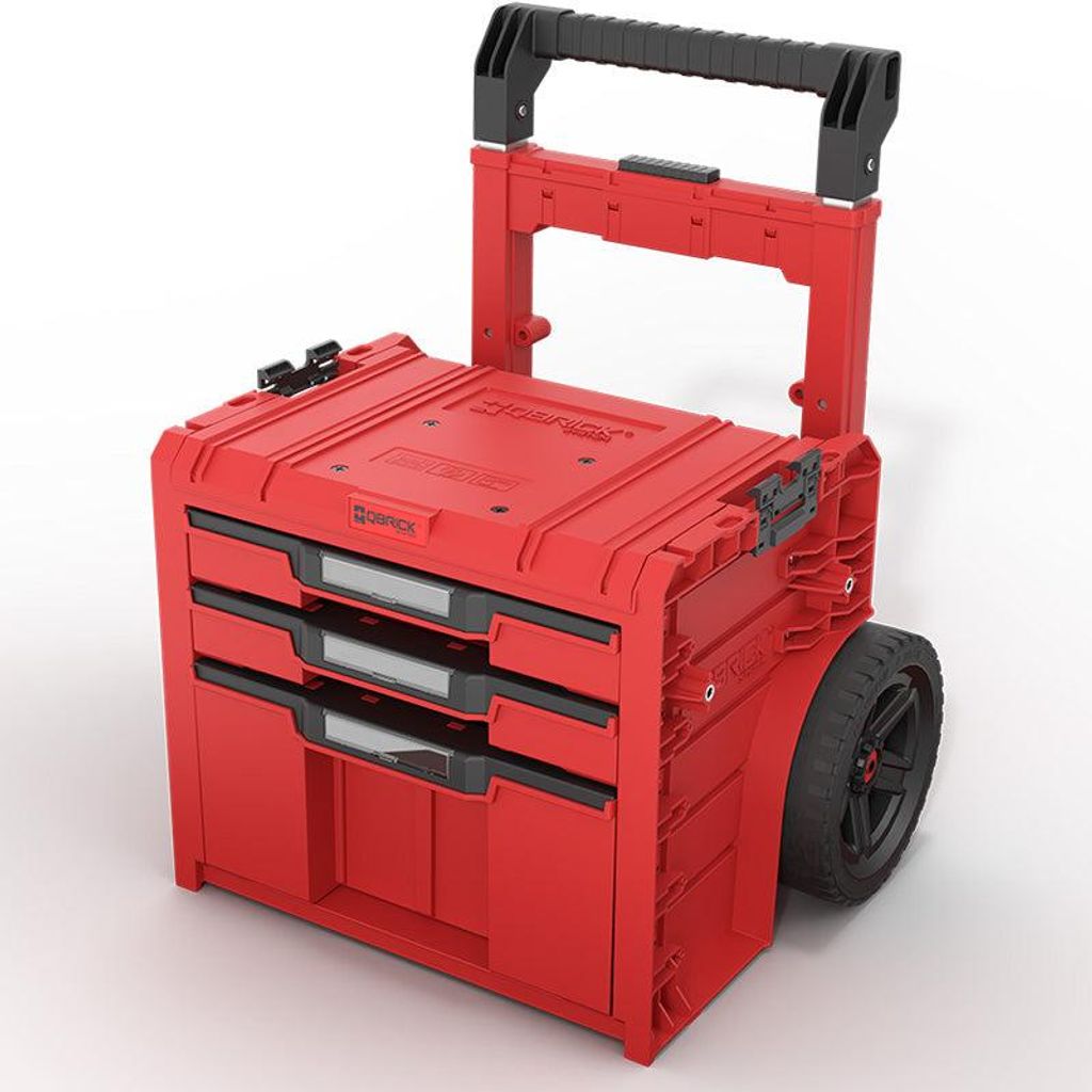 QBRICK SYSTEM PRO CHARIOT 2.0 AVEC 3 TIROIRS Red Ultra HD Image du produit 