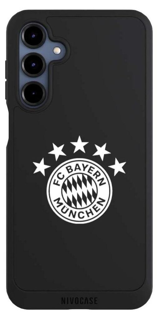 NIVOCASE Handyhülle für Samsung Galaxy A16 5G Hülle NIVOpure Case Schwarz FC Bayern München FCB transparent