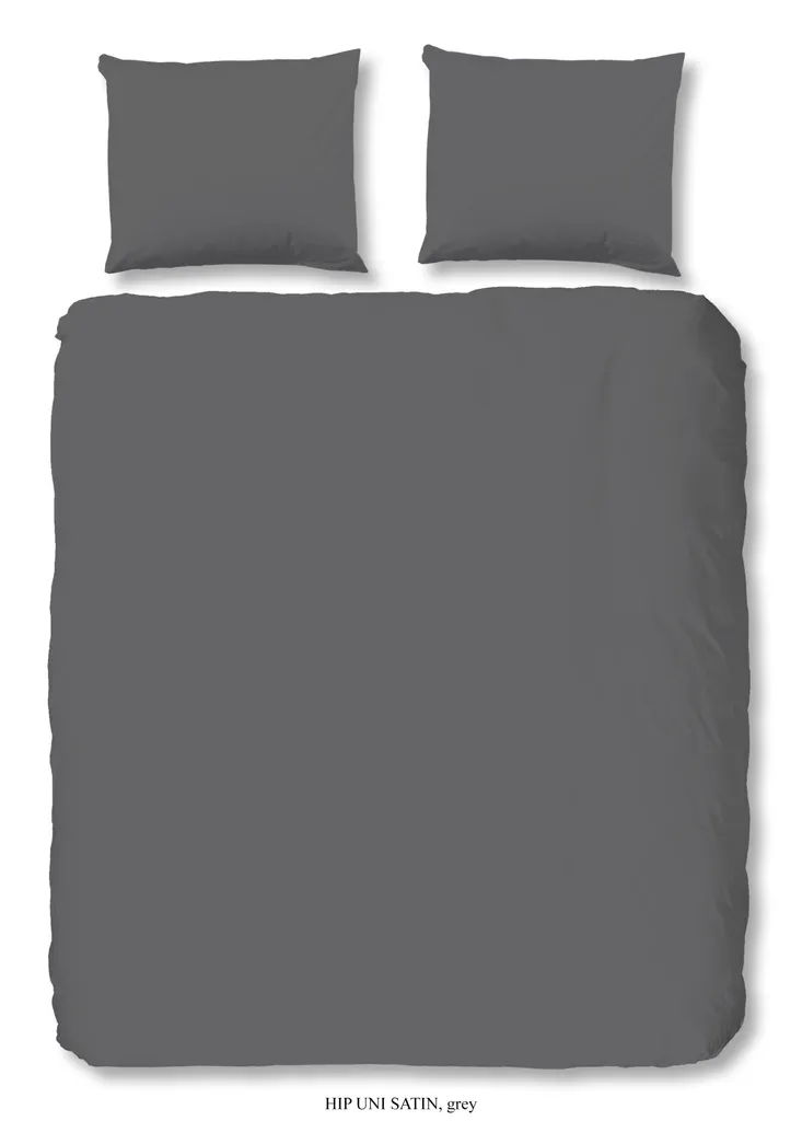 Set Letto HIP 135x200 Grigio Tinta Unita: Cotone Satin Anti-Piega - 4