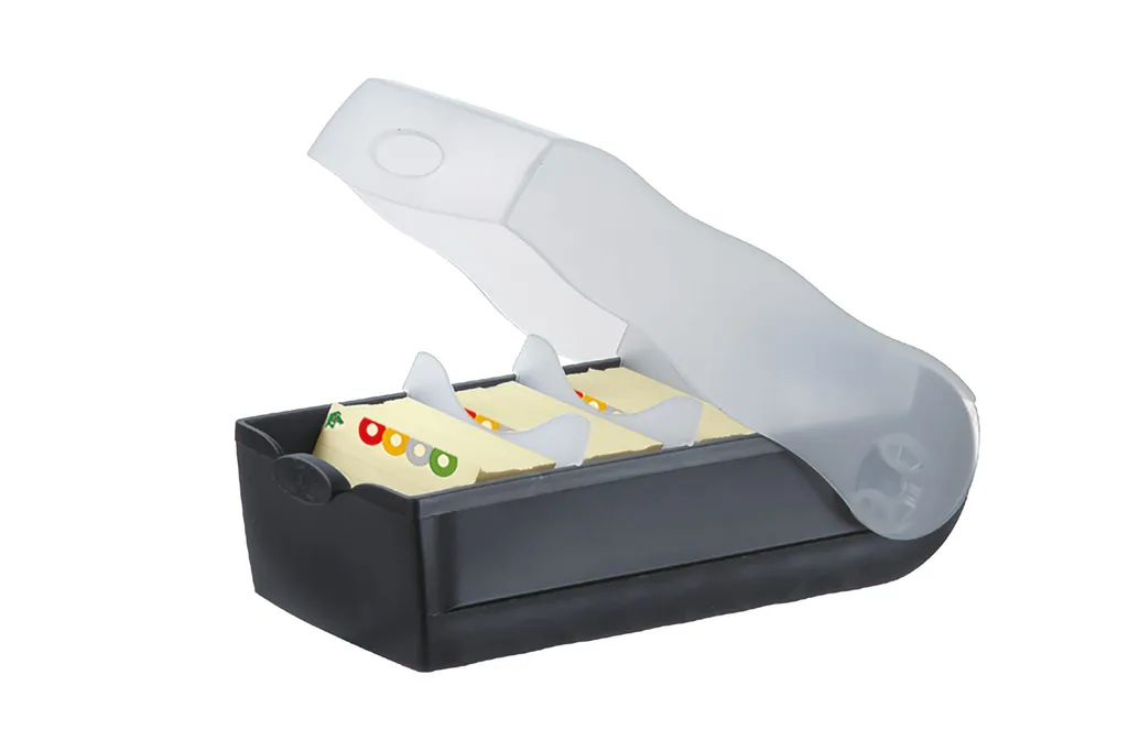 Boîte à fiches DIN A8 CROCO Noir HAN pour Classement de 500 Cartes de Note