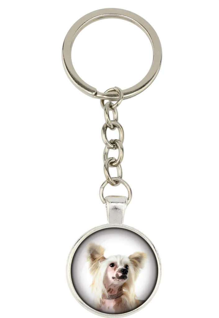Ricordo Cane Crestato Cinese Portachiavi Art-Dog con Foto