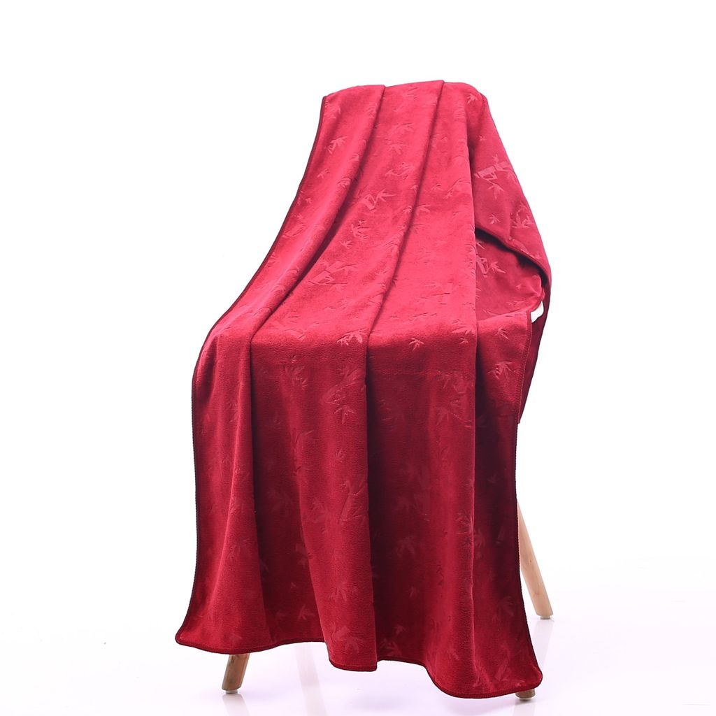 Handtücher Badetuch 50x100 cm Rot Handtücher 6 Stück Set Badehandtuch Frottee mit Bambus Muster Mikrofaser To