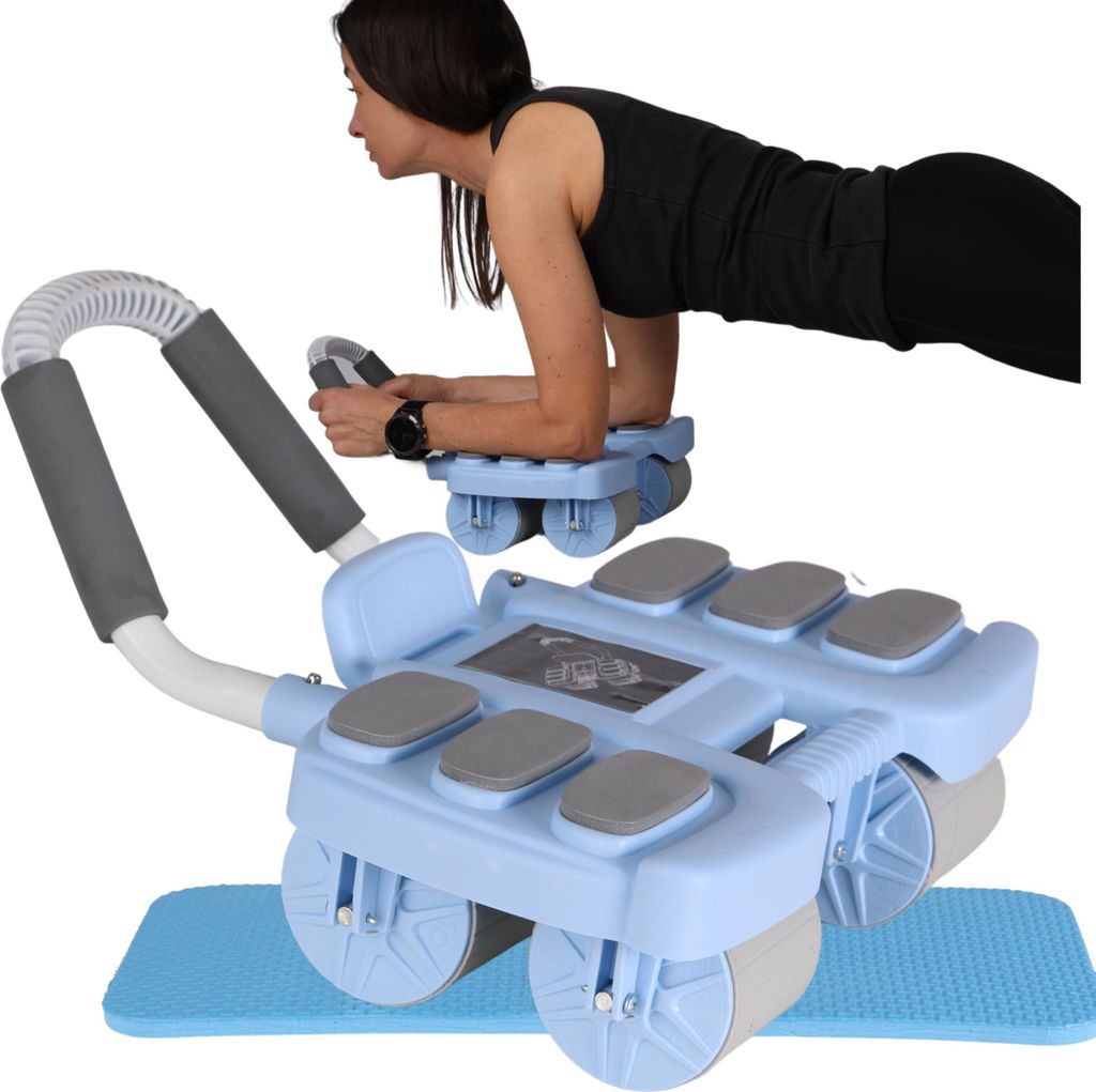 FIT4MED | Ab Roller - Grau - 36x20x11cm - Mechanismus Mit Rückfederung - Bauchmuskeltrainer