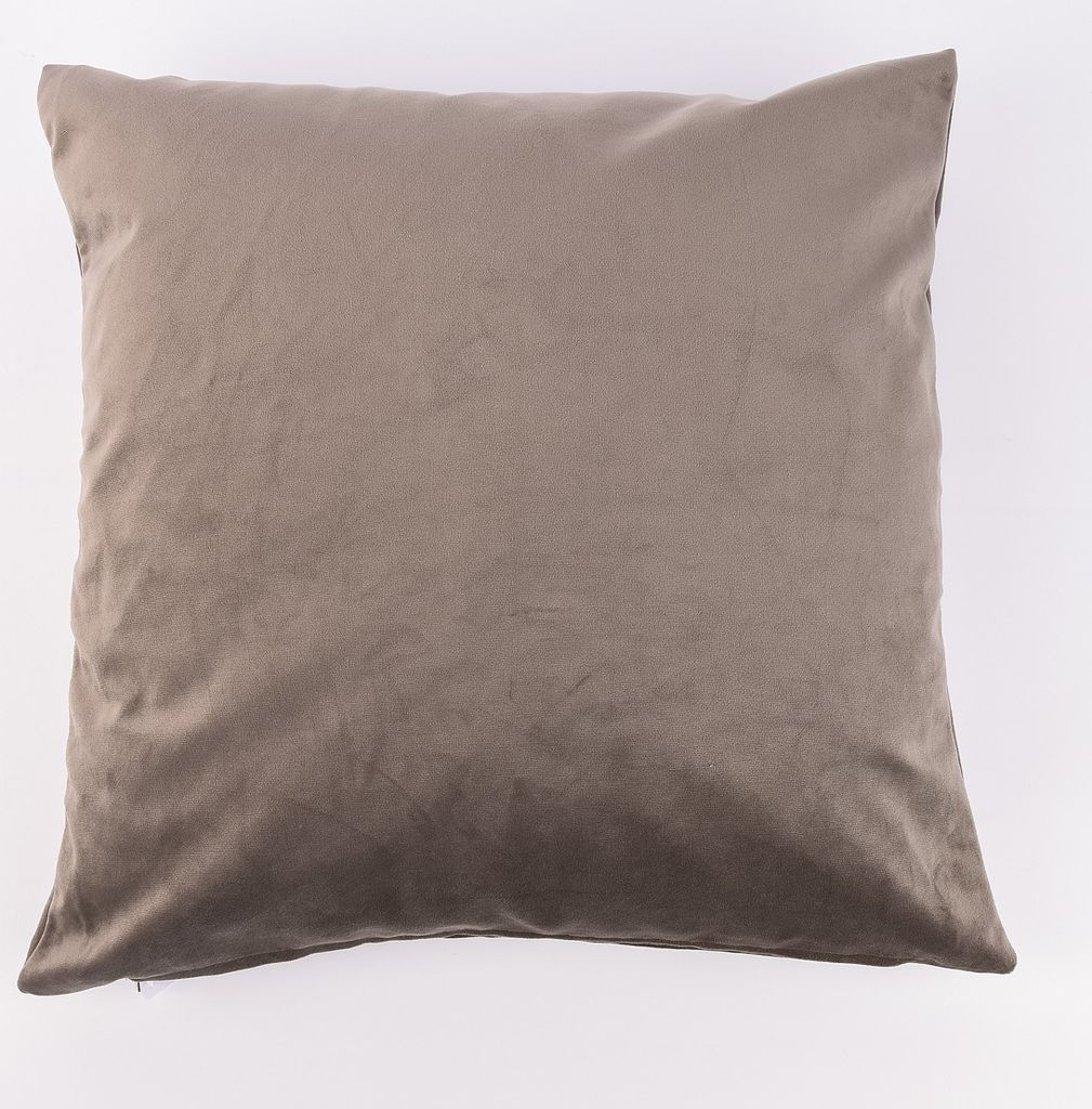 Kissenhülle Duval Samtkissen taupe 40x40cm