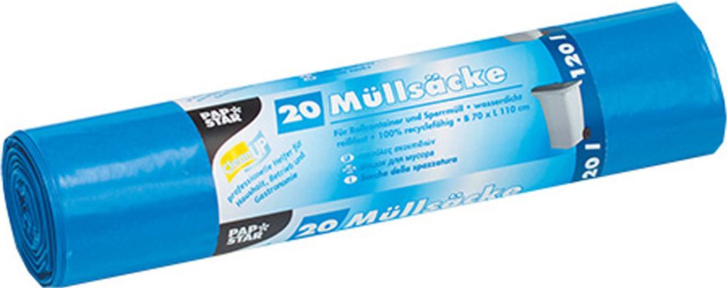 STARPAK Müllsäcke HDPE 120 Liter blau 50 Säcke
