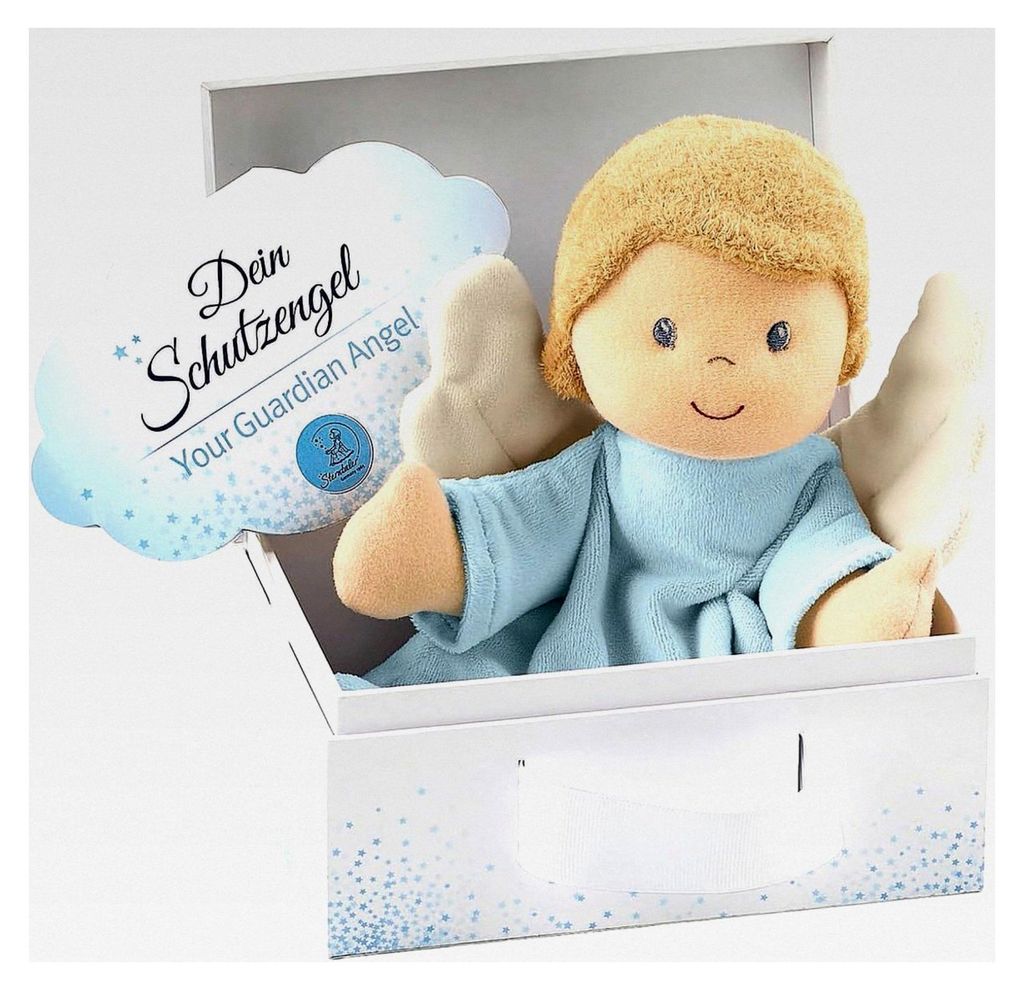 Schmusetuch Schutzengel, Alter: Für Jungen ab dem 1. Monat, Größe: 26 cm, Farbe: Blau
