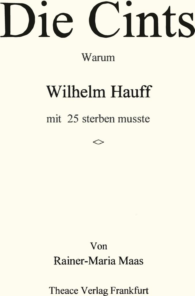 Die Cints.by Maas, Rainer-Maria New .=