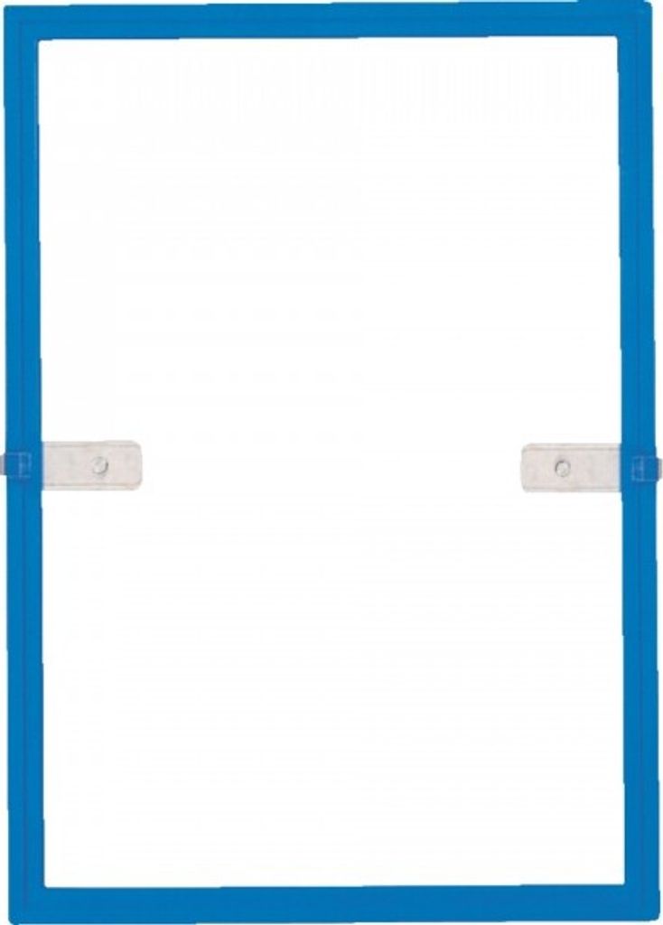 Kunststoffrahmen, blau, für laminierte A4 Formate, mit Befestigungsmaterial