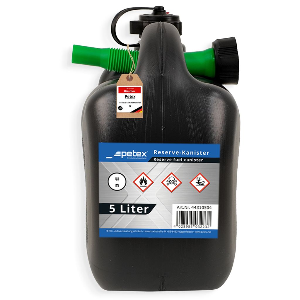 PETEX Reserve-Kraftstoff Kanister, 5 Liter, schwarz Produktbild 