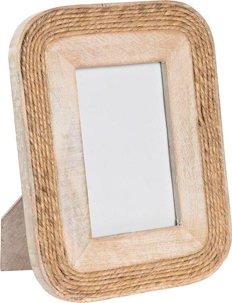 Fotorahmen Home ESPRIT Braun Kristall Schnur Mango-Holz natürlich Cottage
