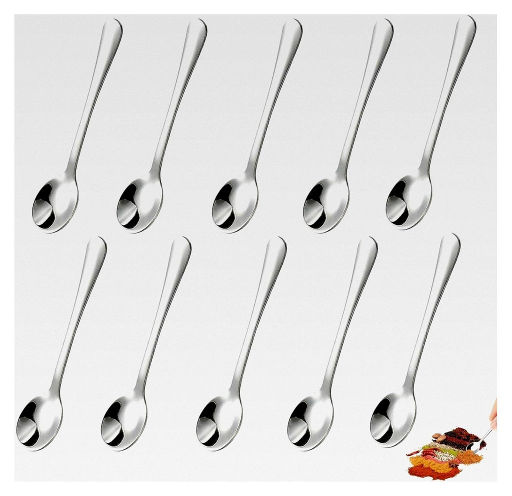 10 Stück Kaffeelöffel, Mini-Löffel, Teelöffel, Espressolöffel, kleine Edelstahl-Gewürzlöffel für Gewürze und Salz (7,5 cm)