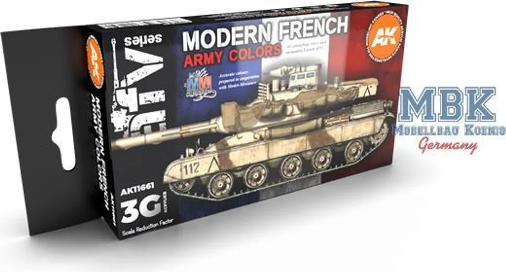 Peinture Maquette Armée Française Moderne AK-11661 Set Acrylique 3e Génération