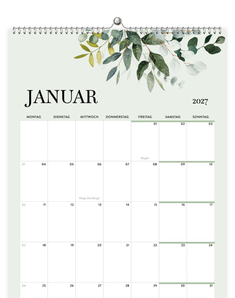 heaven+paper® Wandkalender 2027 DIN A4 hoch, Produktbild 