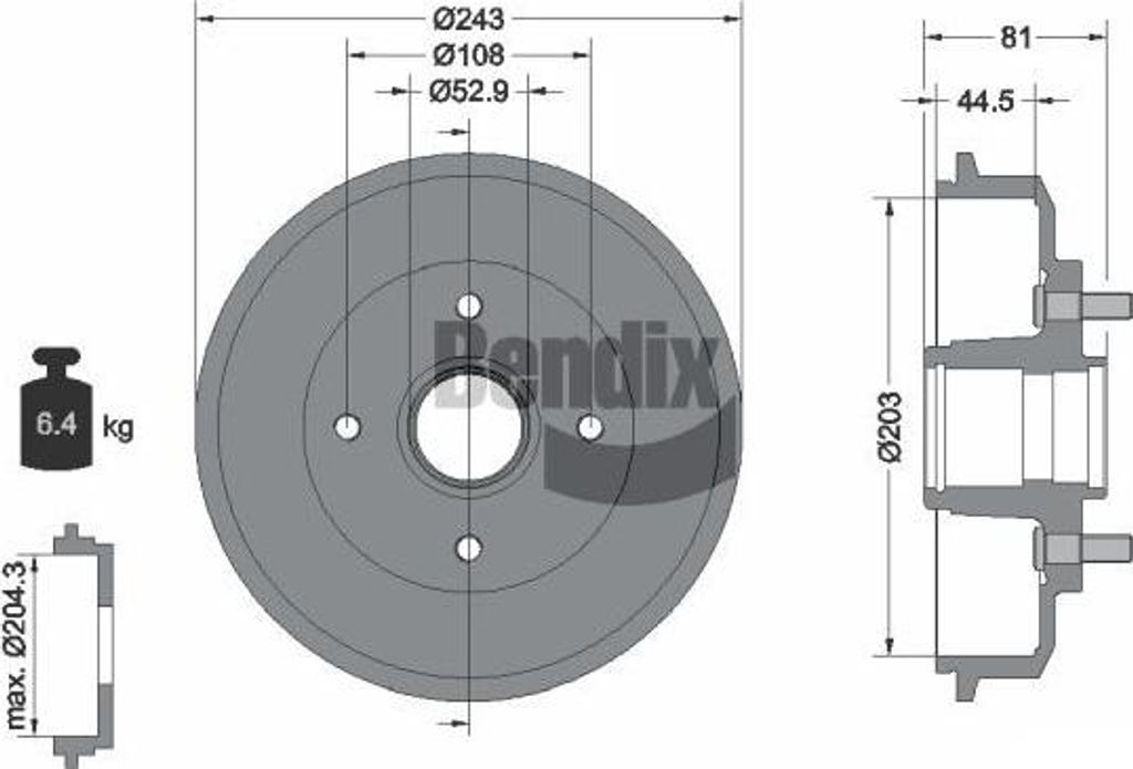 BENDIX Braking BDM1050 Bremstrommel OE 1M5W1113AA kompatibel mit Focus
