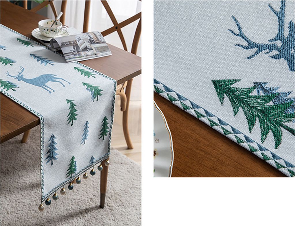 Tischläufer Cartoon nicht rutschfarbige Polyester elegantes Farbstoff für Zuhause-Blau ,Größen:180cm