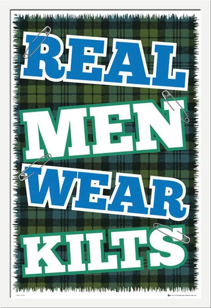 Poster Ecosse Real Men sous Cadre Blanc Shinsuke Protection Acrylique