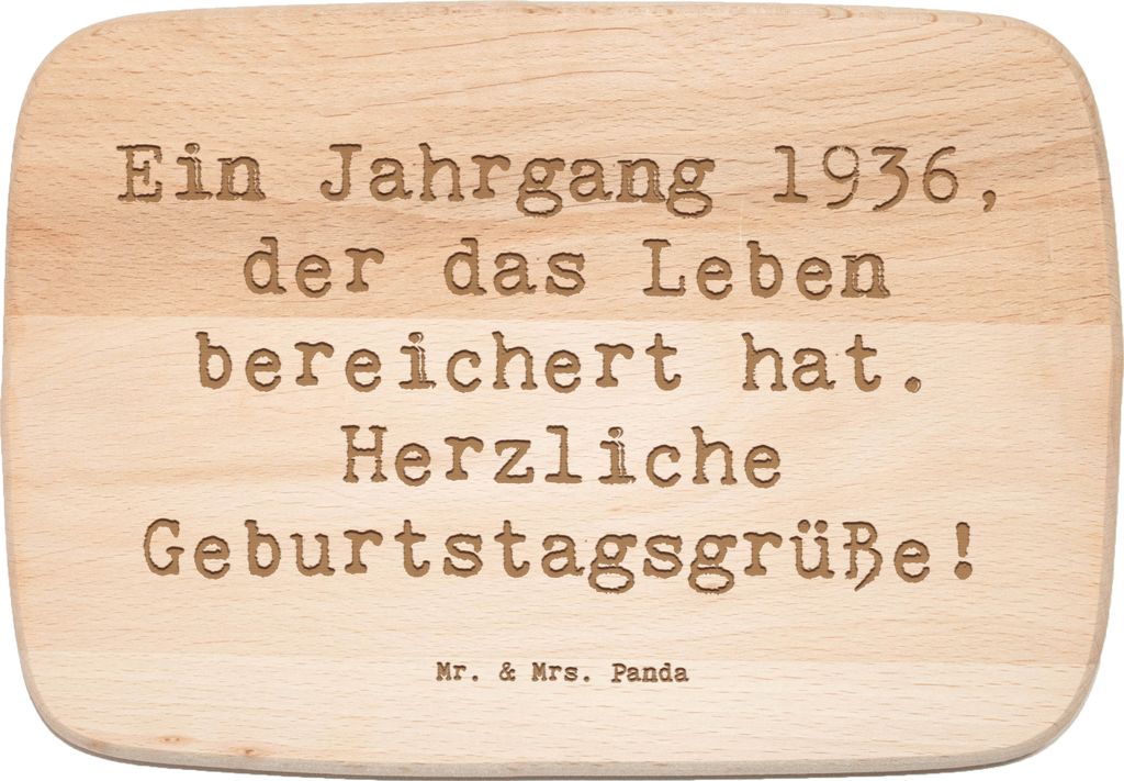 Mr. & Mrs. Panda Frühstücksbrettchen Spruch 1936 Geburtstag - Transparent - Geschenk, Geburtsjahr, Erinnerungen, Happy Birthday, Holzbrettchen, F...