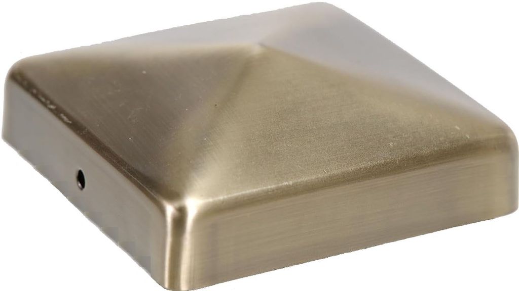 Pfostenkappe "Antik Optik" für Holzpfosten 8x8 cm in Pyramidenform, inkl. Edelstahl-Schrauben