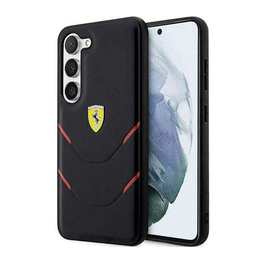 Ferrari FEHCS23MPBAK S23+ S916 schwarz/schwarz Hardcase Hot Stamp Lines Handyhülle
