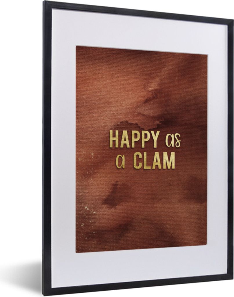 MuchoWow Gerahmtes Poster Muschel - Gold - Rose Gold 30x40 cm - Poster mit Schwarzem Bilderrahmen Wandposter Rahmen Foto Bilder - Wandposter Schl...