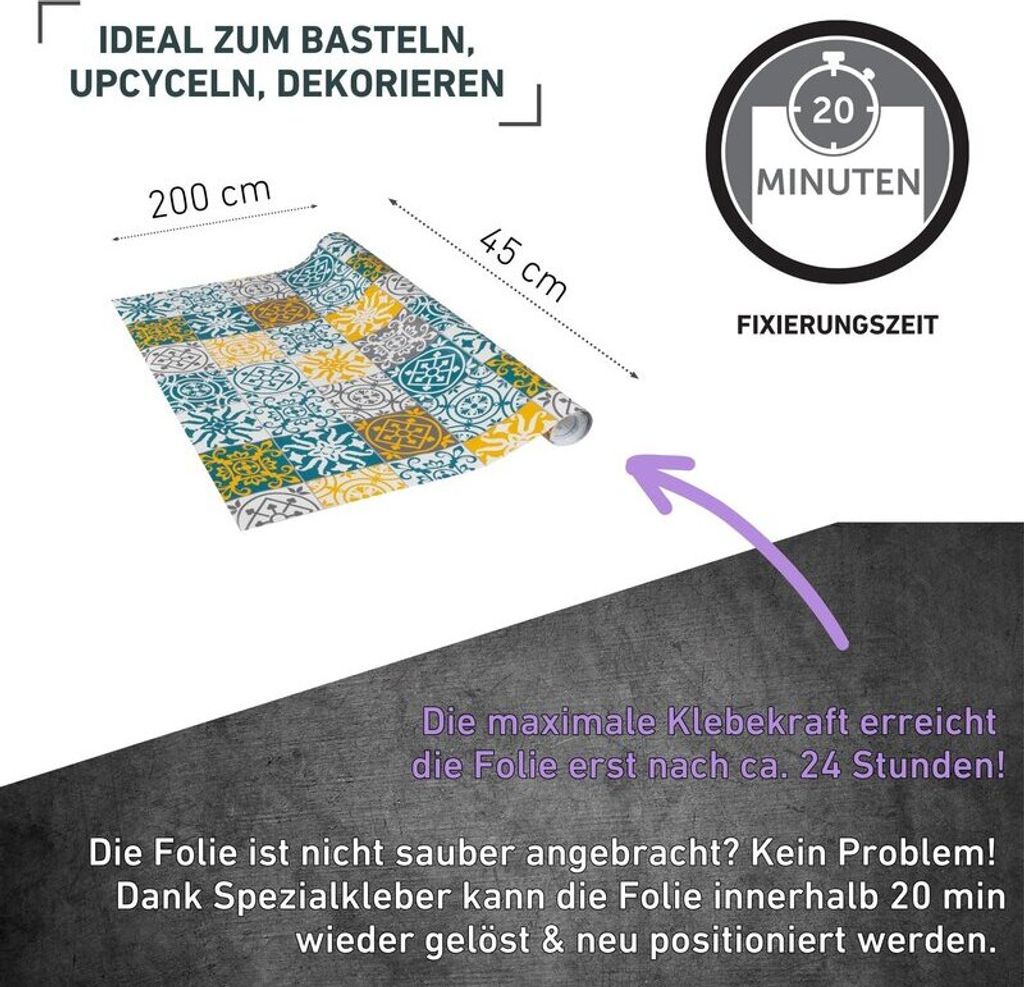 Klebefolie Cement tile - 45x200cm