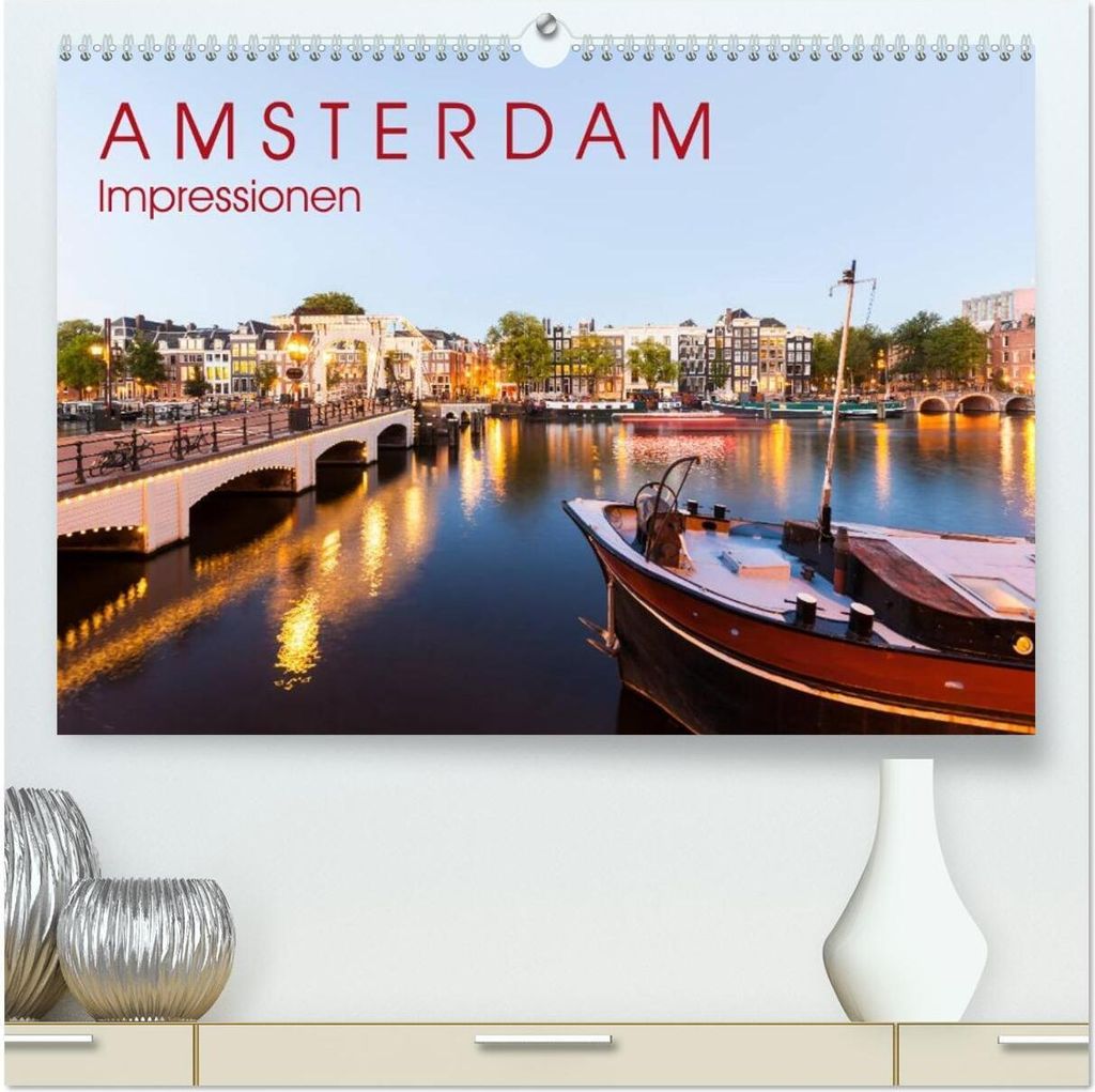 AMSTERDAM Impressionen (hochwertiger Premium Wandkalender 2026 DIN A2 quer), Kunstdruck in Hochglanz