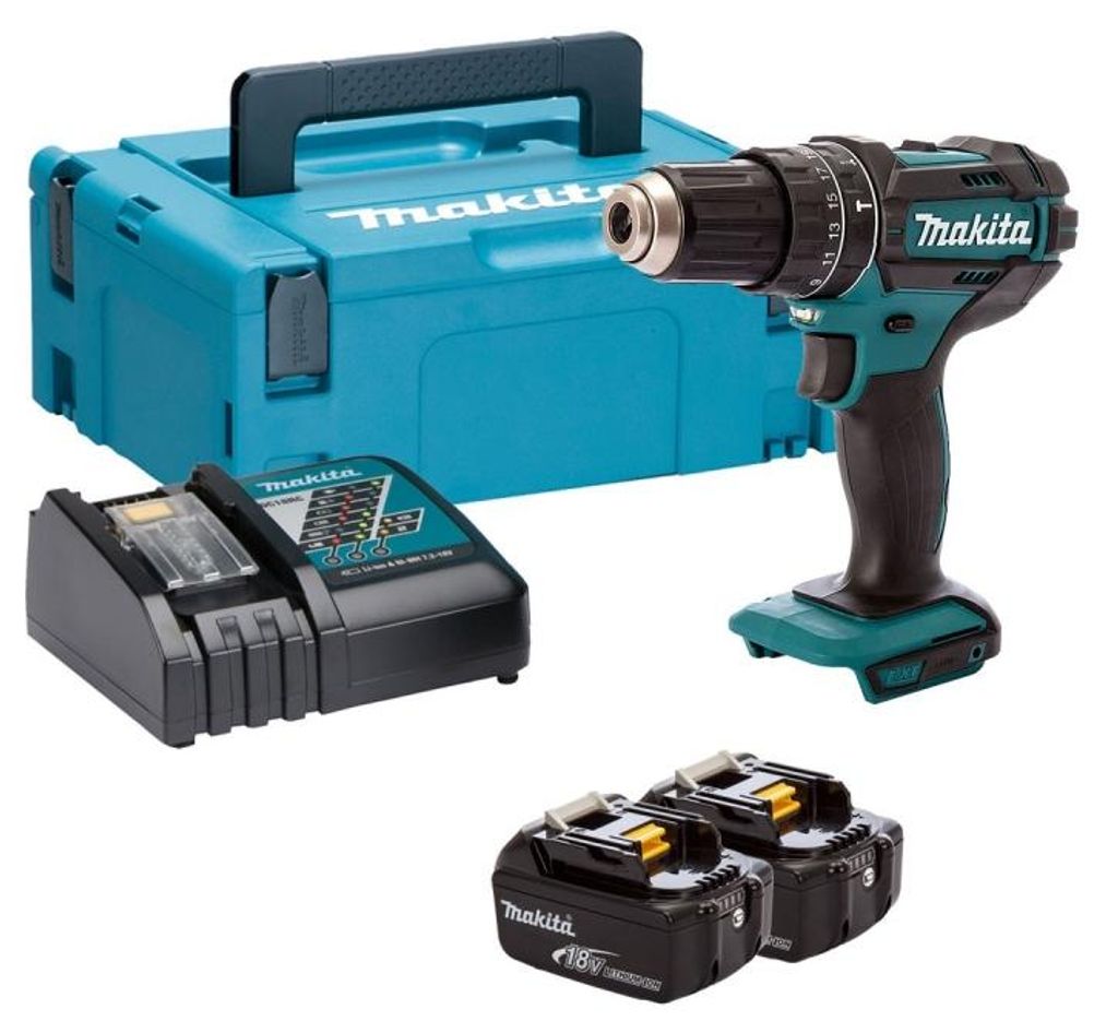Makita DHP482RTJ 18V 2x Akku Akku-Schlagbohrschrauber Produktbild 