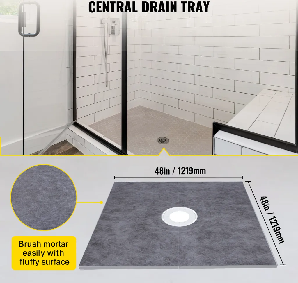 Kit étanchéité douche anti-fuite 122 cm avec siphon inox et pente - 2