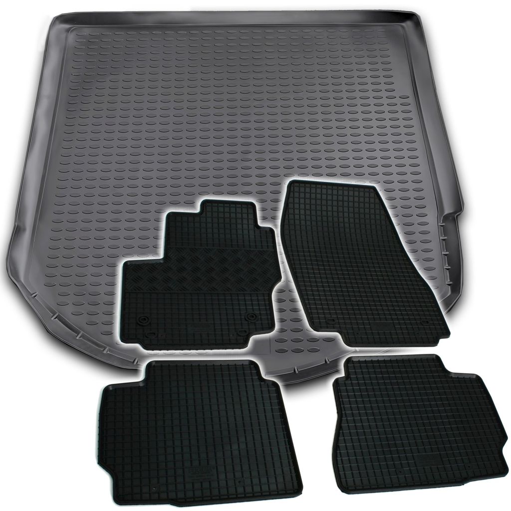 Gummi Kofferraumwanne + Fußmatten Set für Ford Mondeo MK4 Turnier, Bj. 6/2007-8/
