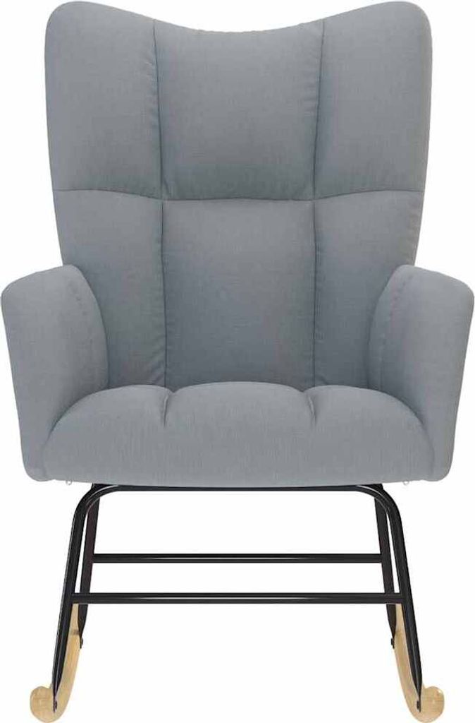 "Winter Sale" Schaukelstuhl Hellgrau Stoff - clorisNeu201194 - Schaukelstühle