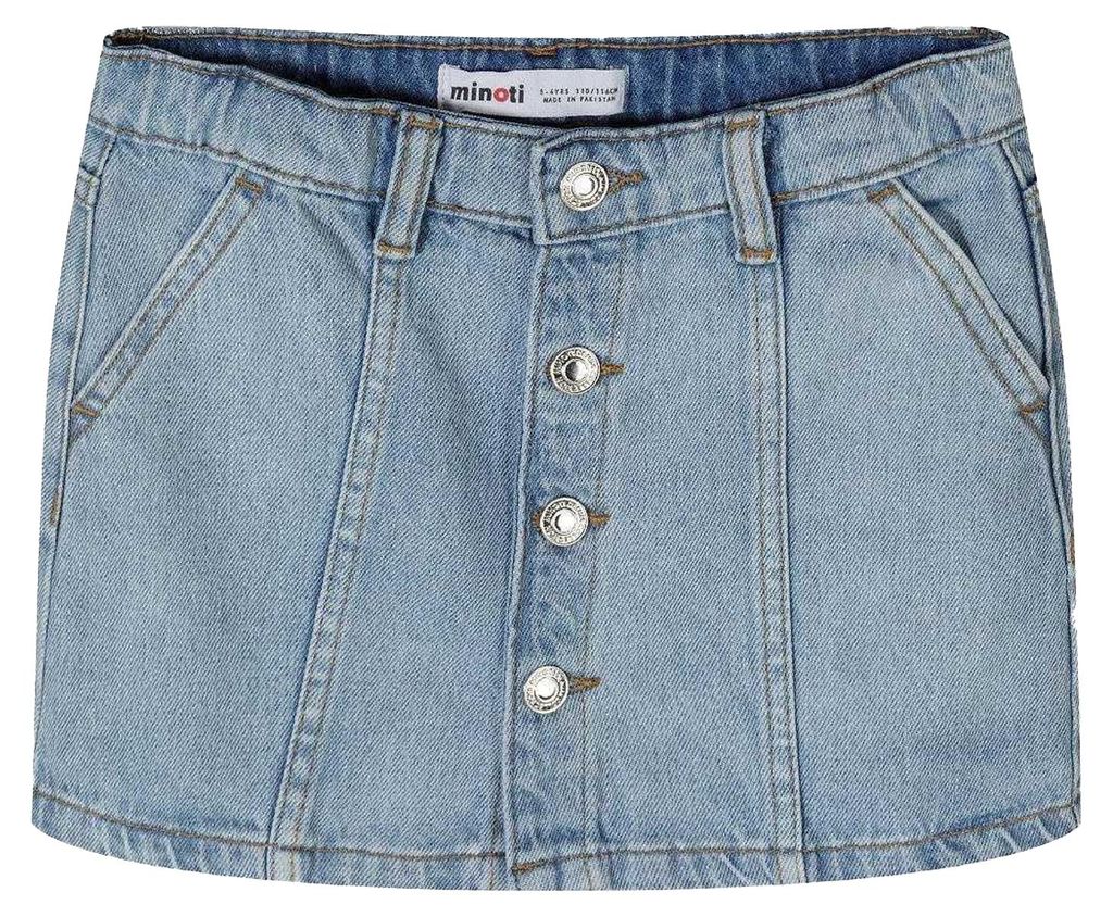 Minoti - Rock für Mädchen, Vorn geknöpft, Denim MN335 (146-152) (Blau)