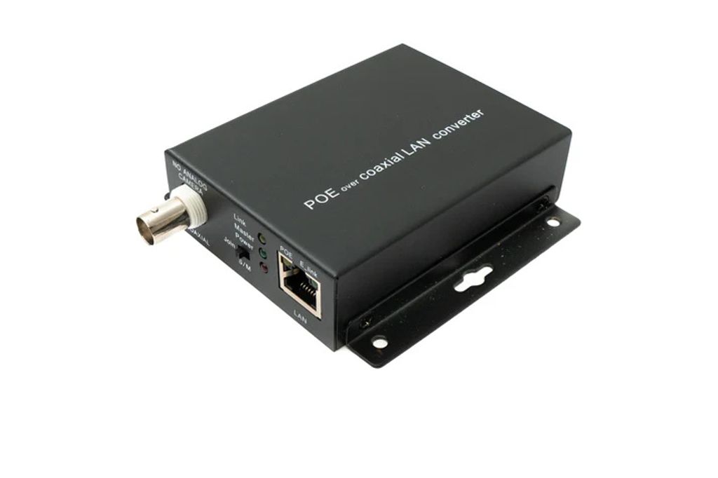 75 Ohm IP Extender Set LAN RJ45 zu BNC Koaxialkabel in Schwarz