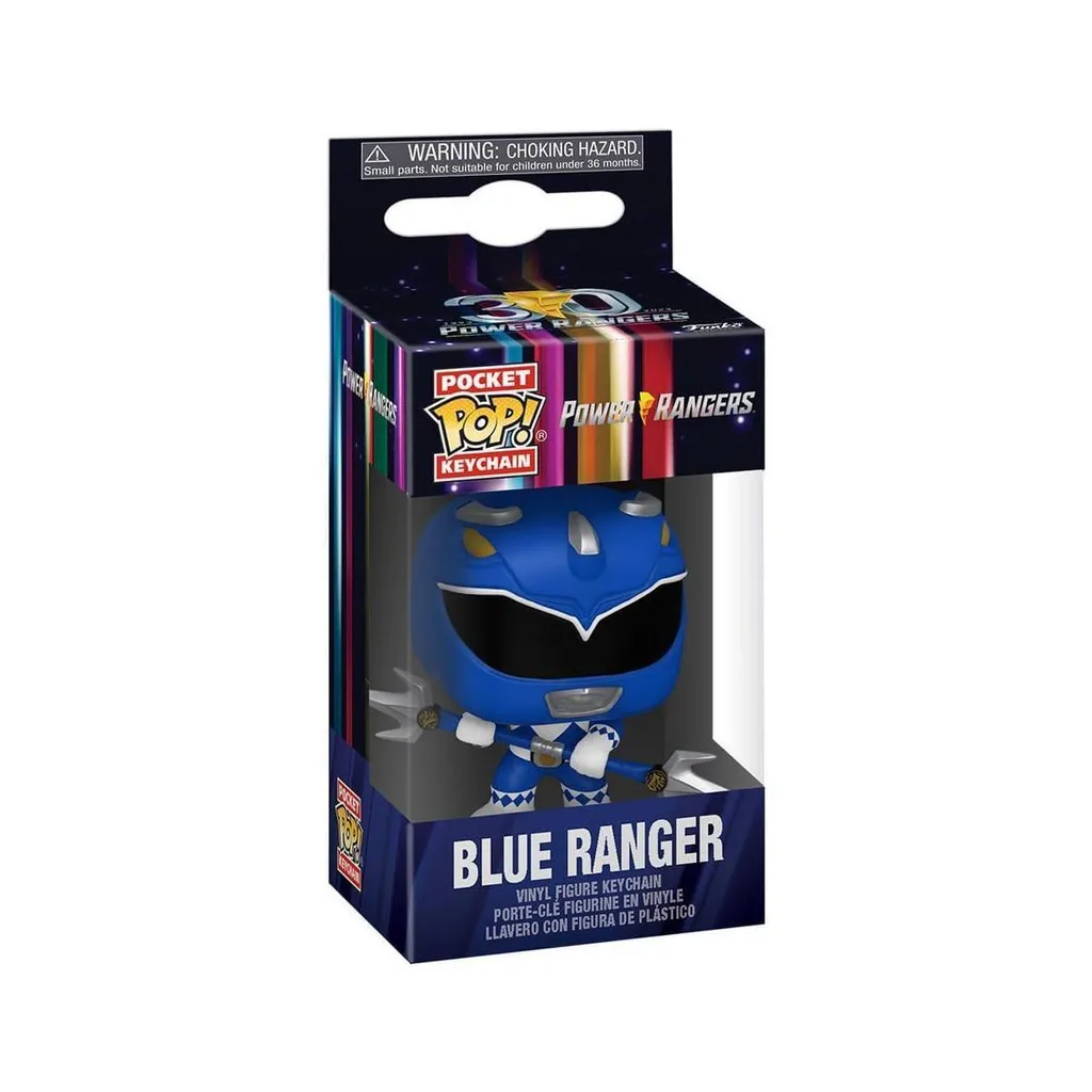 Mini Figurine Funko Blue Ranger Power Rangers 30 ans en Vinyle 4 cm