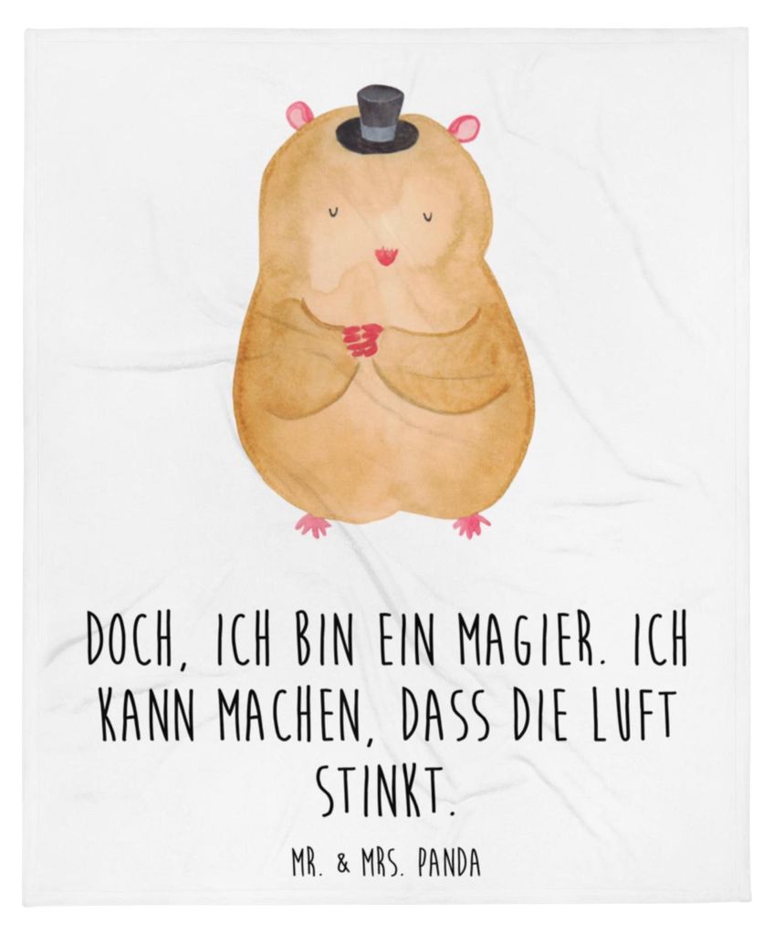 Mr. & Mrs. Panda Plaid Hamster Hut - Weiß - Geschenk, Sofadecke, Zwerghamster, Lustige Sprüche, Bettdecke, Bettüberwurf, Magier, Decke, Kunstfel...