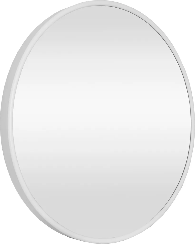 Miroir rond mural blanc mat Ordona 50 cm - Décoration murale moderne chic