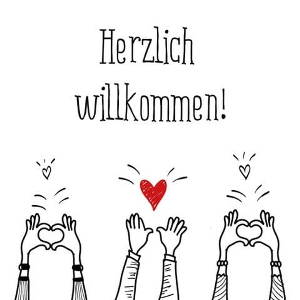 20 kleine Cocktailservietten Willkommen Herz - Willkommen Produktbild 