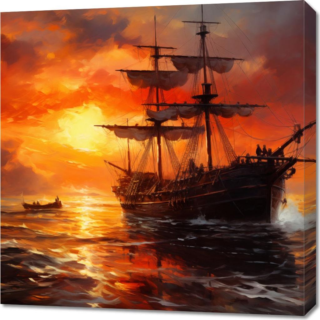 Bild 70x70cm Feuer auf Wasser