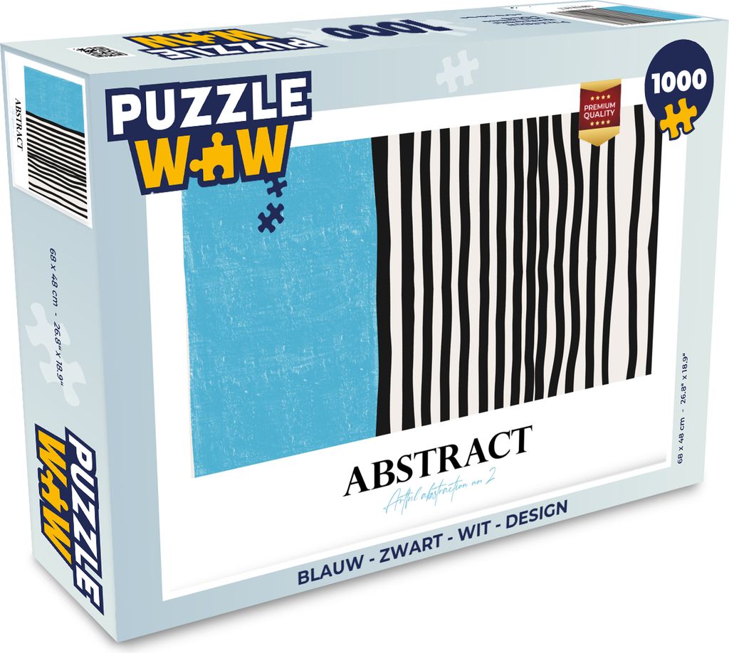 MuchoWow Puzzle 1000 Teile Blau - Schwarz - Weiß - Design - Erwachsene - Rätsel