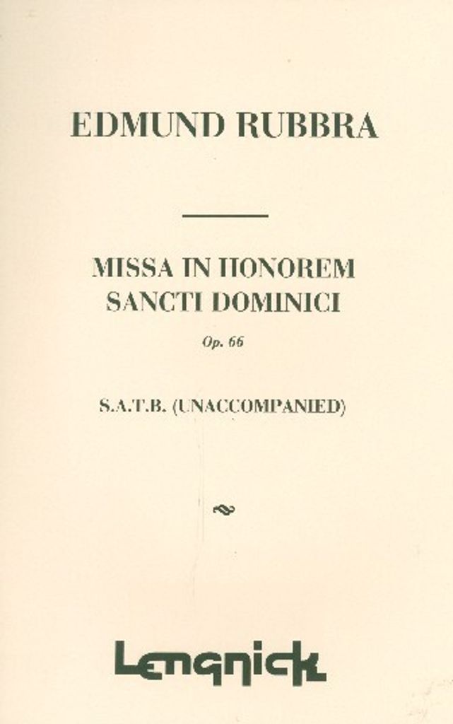 Missa in honorem Sancti Dominici op.66 for mixed chorus a cappella score
