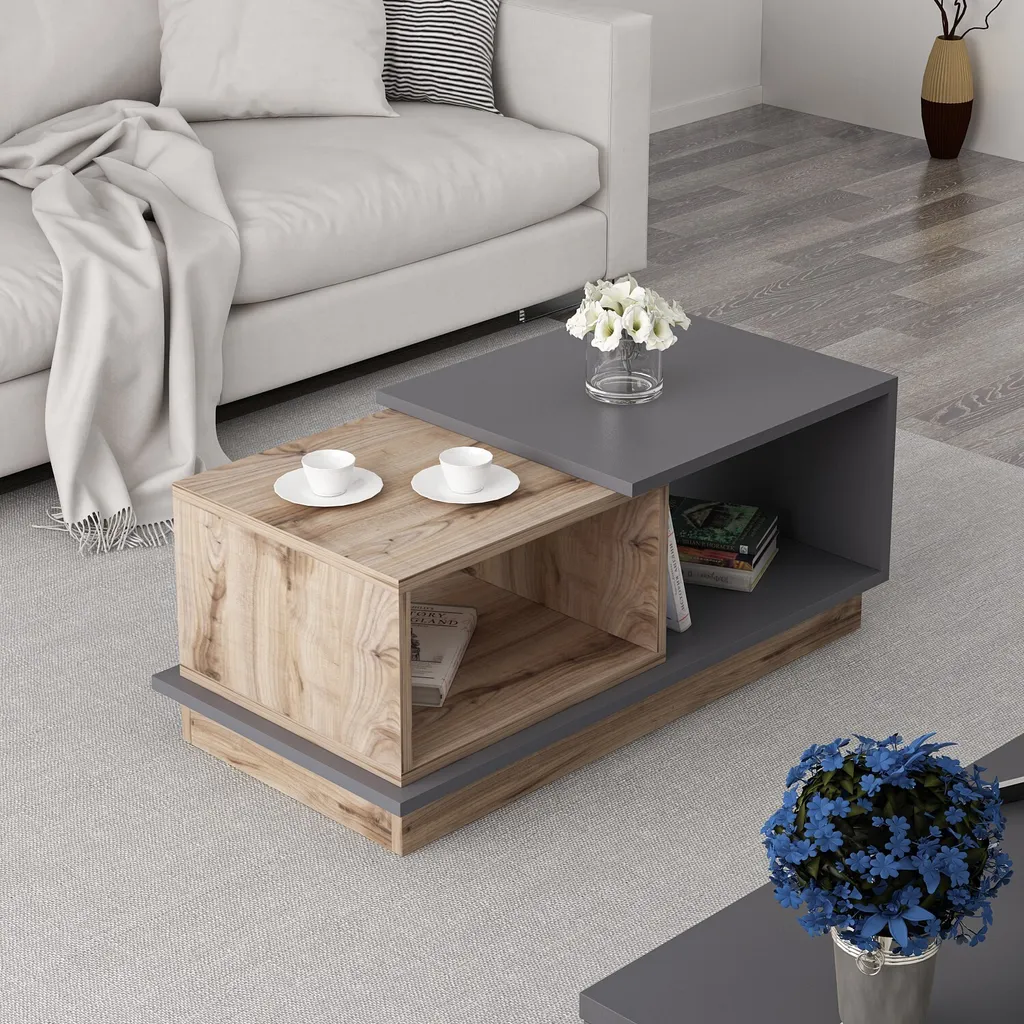 Table Basse Anthracite 90x45 cm Finition Mate Durable Skye Decor Concept - 3