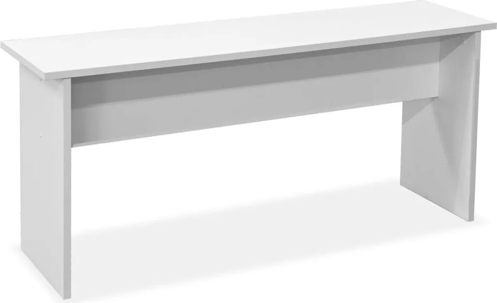 Ensemble repas gain de place avec table et bancs blancs en bois - 4