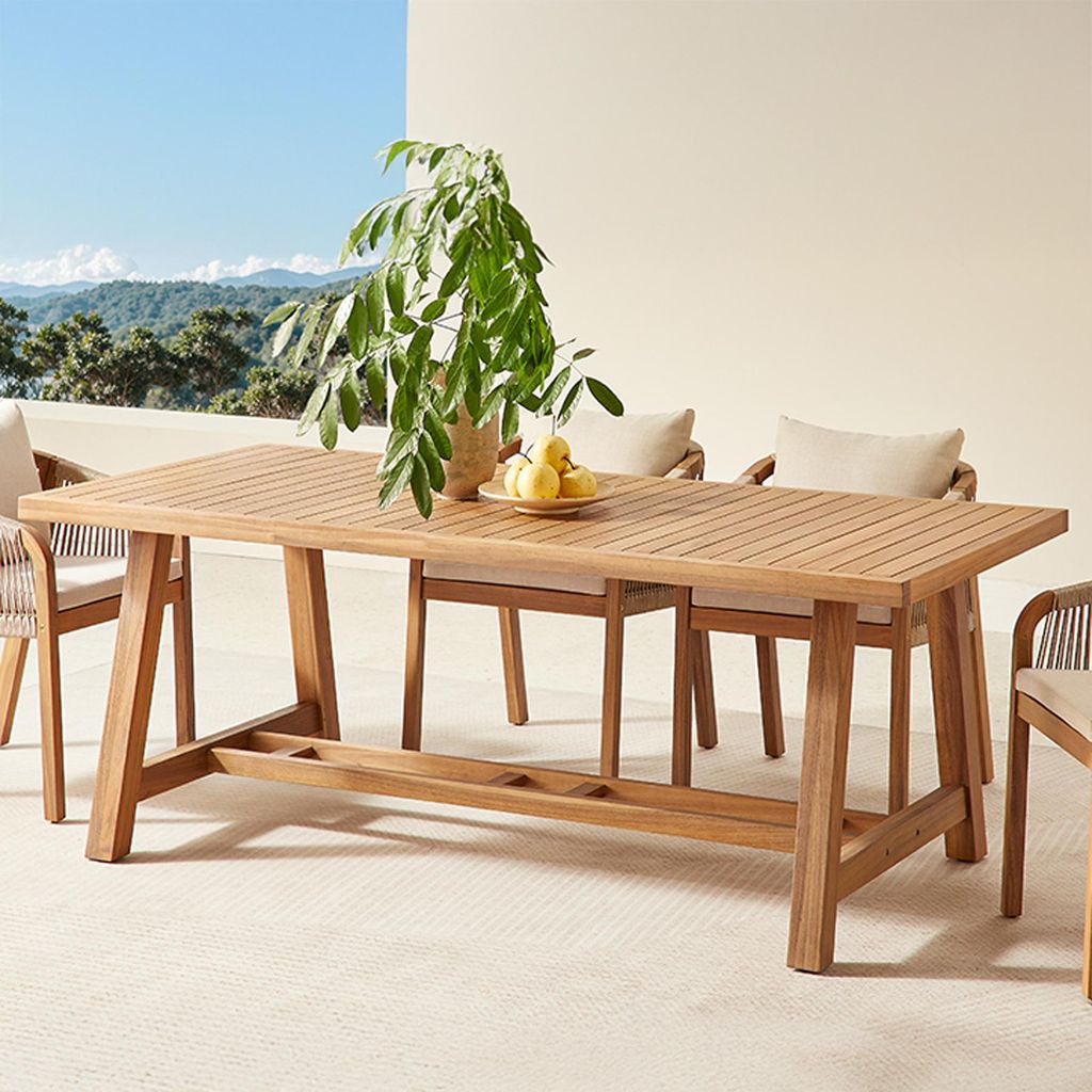 riess-ambiente Outdoor Garten-Esstisch BALI 210cm natur Akazienholz wetterfest Gartentisch Holztisch Tisch