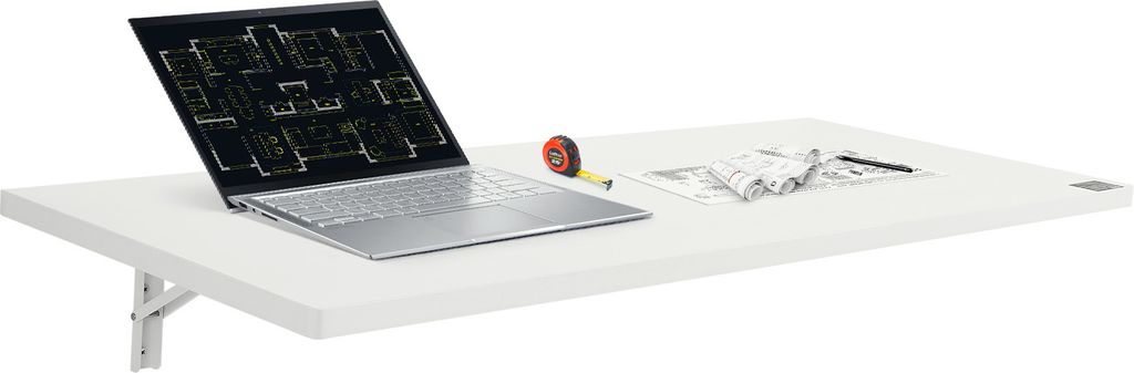 VEVOR Wandklapptisch, 120 x 50 cm, Klapptisch, schwebender Schreibtisch mit Eisenhalterung, zusammenklappbarer Schreibtisch für kleine Räume, Hei...