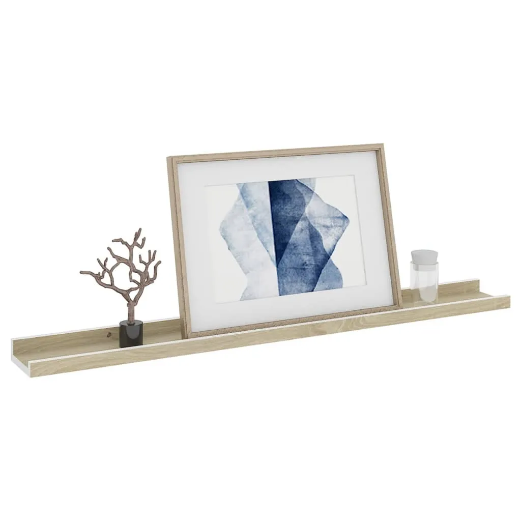 Set 4 Mensole Slim 80cm Rovere Sonoma e Bianco - Living Moderno - 3